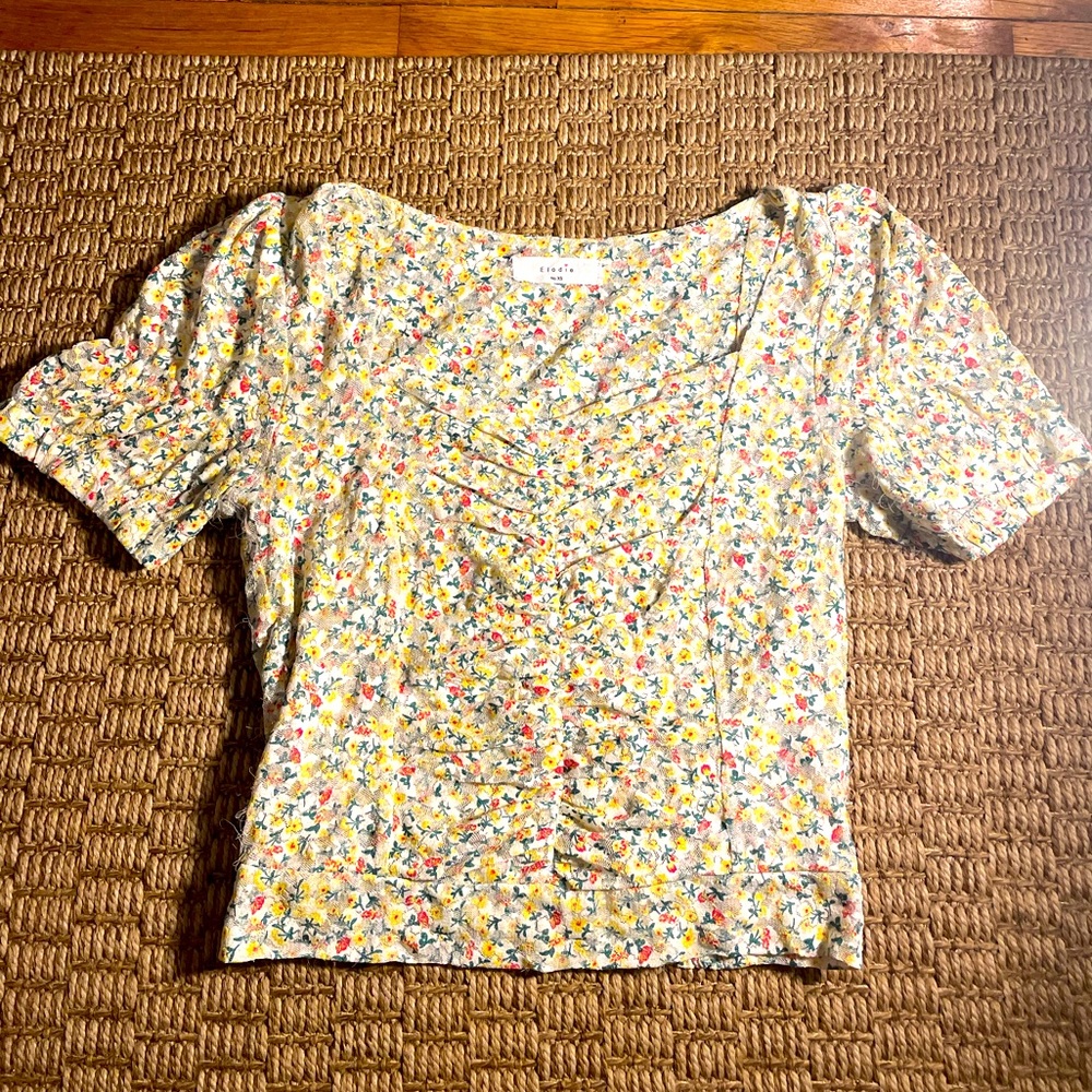 Elodie Floral Ruched Blouse